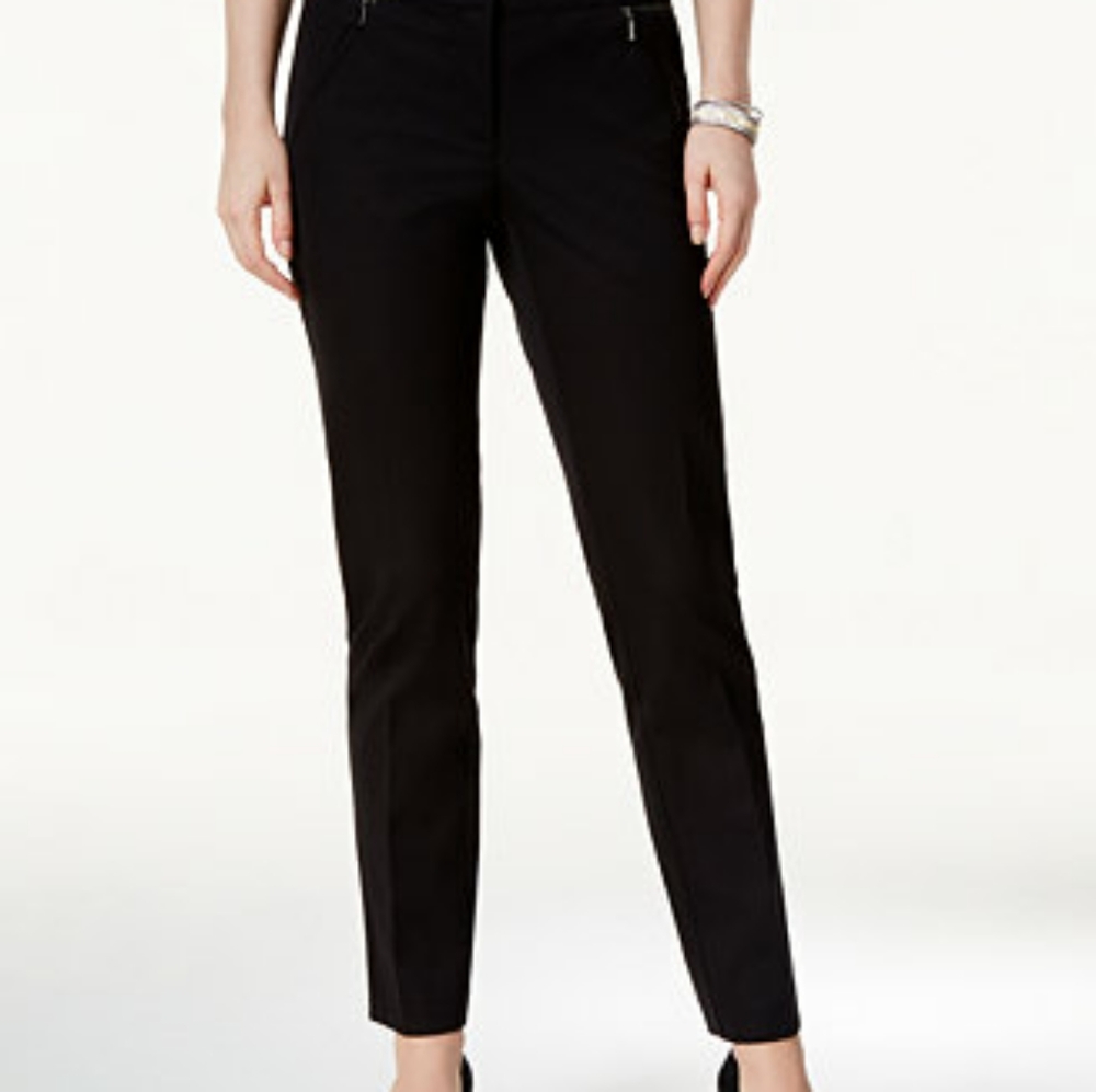 Alfani Black Zip Pocket Skinny Pants Size 6 - Picture 3 of 10